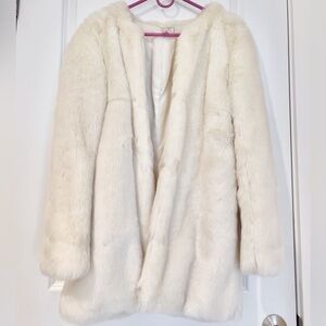 White/Ivory Faux Fur Coat